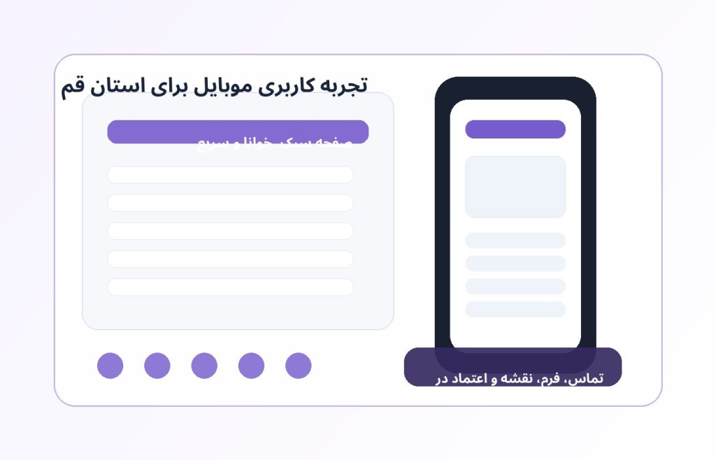تصویر تجربه کاربری موبایل در طراحی وبسایت در قم